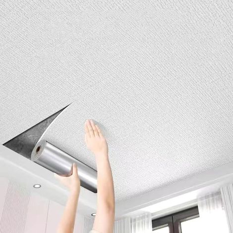 Papier peint autocollant 3D pour plafond 50cm x 5m, étanche et anti-humidité, pour rénovation de plafond et mur (1/5)