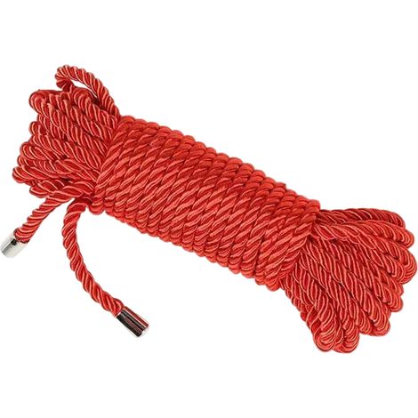 1 Cordon polyester, 8mm x 10m, rouge, résistant intempéries, pour bricolage, décoration intérieure, extérieur (1/5)