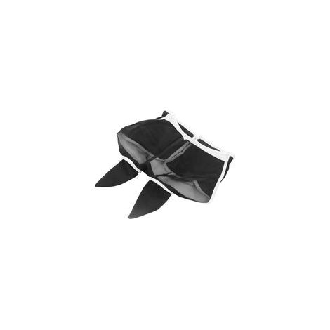 Masque anti-mouches pour chevaux, en tissu tricoté souple et respirant, anti-moustiques, avec oreilles, pour la tête du cheval, fermeture velcro, grand noir