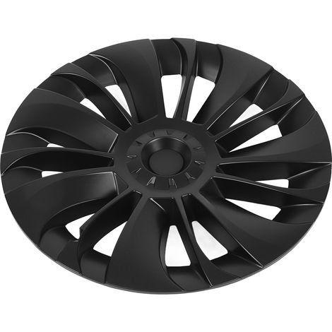 4Jantes enjoliveurs 19 pouces noir mat sportif, cache moyeu de roue remplacement Tesla Model Y 2020-2023, kit de 4 pièces symétrique (1/5)