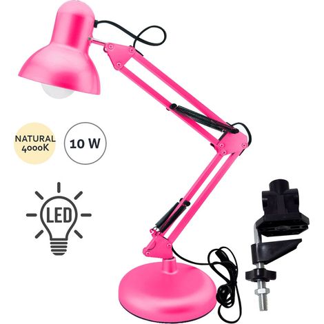 Flexo Antígona Articulable Rosa Con Bombilla LED (1/3)
