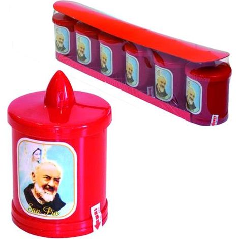 Lumini Votivi A Batteria Mod. Padre Pio Led Conf. 6 Pezzi (1/3)