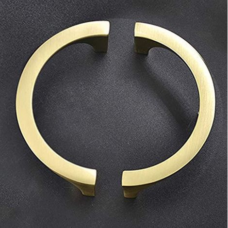 CSPARKV - Paquete de 4 tiradores elegantes de cobre dorado macizo, manijas redondas doradas, orificios de 3" de distancia entre centros para cajones de cocina, acabado de latón cepillado