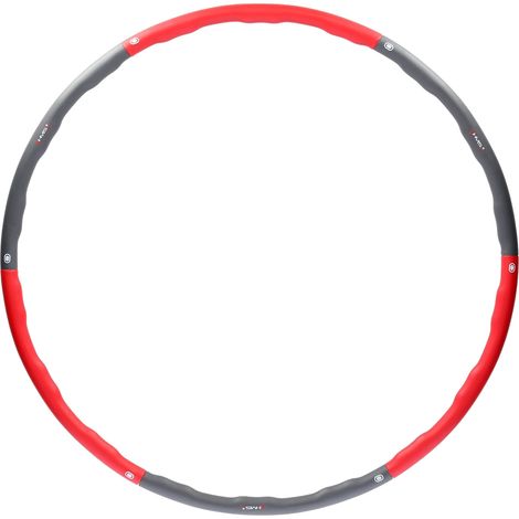 Hula Hoop 100 cm, aro de fitness rojo-gris (1/5)