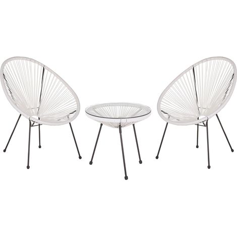 Bistro Set ACAPULCO II Polyrattan Weiß (1/5)