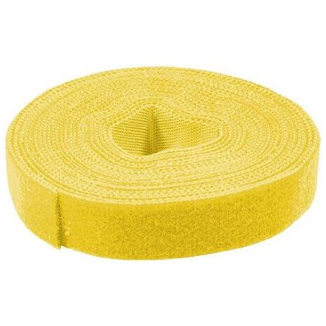 Organizador de cinta de velcro para cables Logilink de 16 mm y 4 m, brida amarilla para cables (1/4)