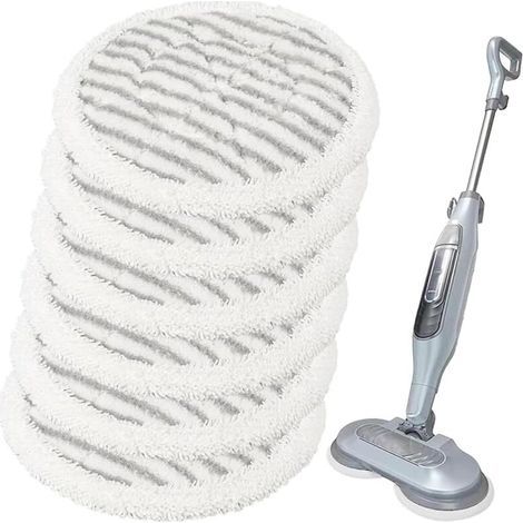 Pack of 6 replacement pads for Shark S6002UK S7201UK steam mops, reusable, microfiber replacement pads for all sealed hard floors, washable rotating pads (1/4)