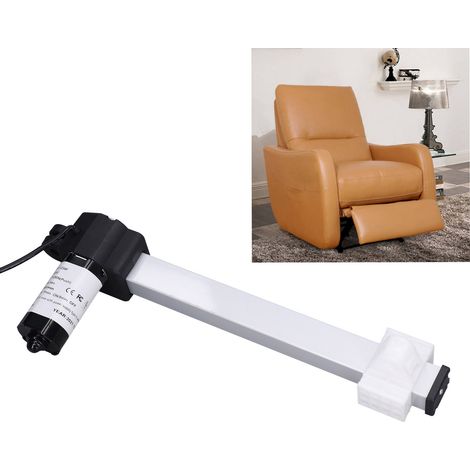 Actuateur électrique pour fauteuil / Verin electrique 230mm DC29V pour sofa élévateur, lit électrique / Modèle 230mm, PVC Aluminium Acier, 1000N thrust, 58W / Kit complet avec fixations