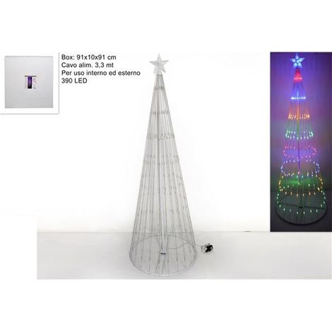 Albero di natale luminoso con luci 3 MT per decorazioni addobbi da esterno multicolor (1/5)