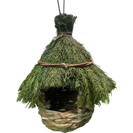 Nid d'oiseau naturel tressé en herbe — Décoration pour jardin et cour extérieure / Nichoir pour l'élevage (1/3)