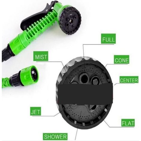 Tuyau d'arrosage enrouleur extensible - Green - 100ft - résistant aux plis - connecteurs laiton (1/4)