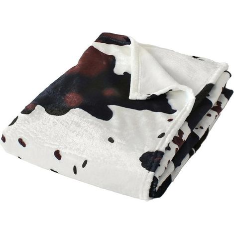 Plaid en Flanelle Imprimé "Vache" 130x170cm Multicolore (1/3)
