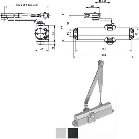 Chiudiporta Aerodinamico Ner. Ts Compakt 101 Dorma (1/3)