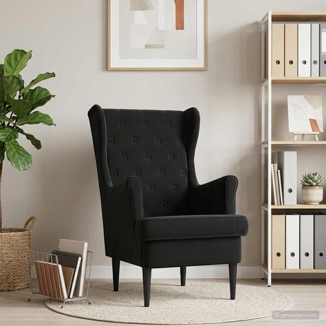 vidaXL Fauteuil Noir Velours