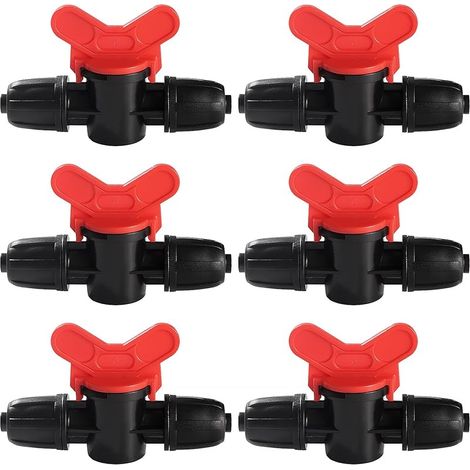 6 Pièces 8/12 mm Vanne Commutation D'Irrigation, Irrigation Pipe Valve Switch, Robinets de Verrouillage pour Système D'irrigation Goutte à Goutte, pour 12mm Tuyau (1/5)