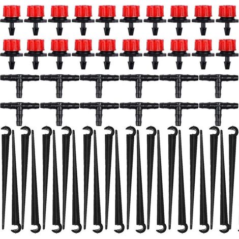 150-teiliges Gartenbewässerungssystem-Set, verstellbare Mikro-Tropfer-T-Stücke, Stützpfähle für Schläuche, automatisches Bewässerungsset für Garten, Terrasse und Pool (1/5)