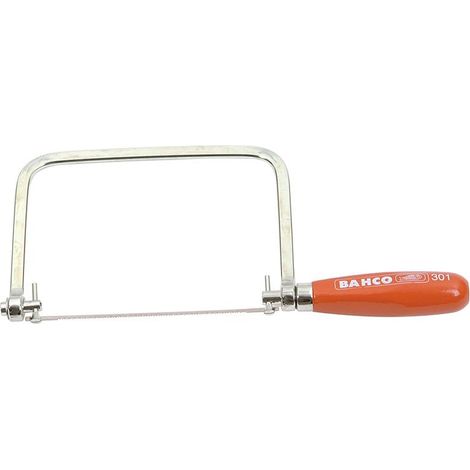 Bahco – Coping saw 165mm – 14 TPI carbon steel blade – Ergonomic wooden handle for comfortable grip – 360° turnable blade for intricate cuts (1/3)