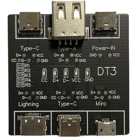 Testeur Câble USB-C - Vérificateur Charge et Connexion Données - Compatible USB-A Lightning - 50 x 50 mm - 1 Pièce (1/5)