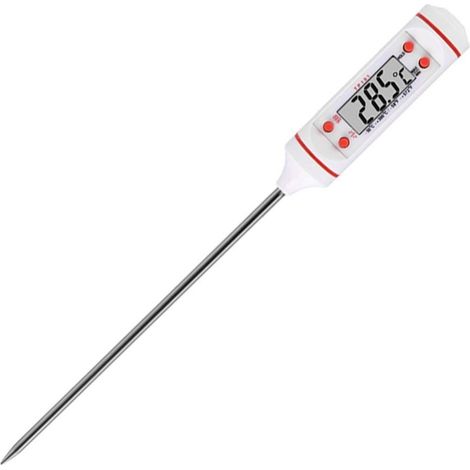 Thermomètre de cuisson à sonde, thermomètre à stylo en acier inoxydable (blanc) (1/4)