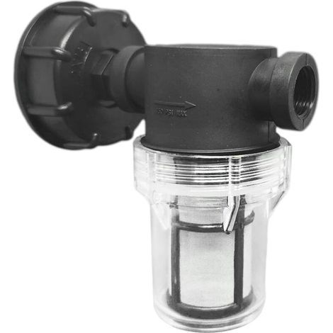 pair Robinet Raccord Cuve 1000 L, Articulation de Tuyau de Jardin pour Collecteurs d'eau de Pluie avec Fonction de Filtre,S60x6 Adaptateur De Réservoir d'eau IBC (1/2'' Fil intérieur) (1/5)