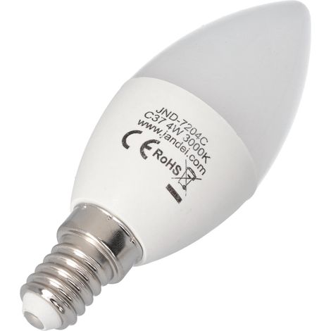 Jandei - 10x Bombilla led vela 4W rosca E14 3000K tipo C37 (1/5)