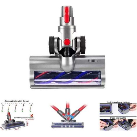 Enowelir Tête de Brosse Turbo à Entraînement Direct Compatible Aspirateurs V7 V8 V10 V11 V15 (1/4)