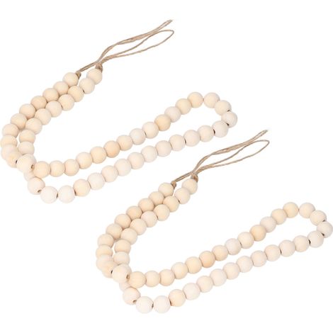 2 Pièces Perles en Bois Décor Murale Scandinave Suspension Perles Bois Décoration Maison
