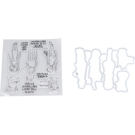 Einzigartiges Stempelset mit transparenten Formen, dekorativen Schablonen, Präge- und Stanzformen für DIY-Scrapbooking-Projekte (1/5)