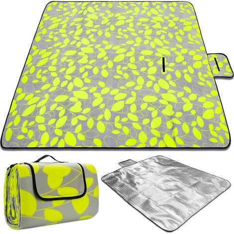 [JAMAIS UTILISÉ]200 x 200 cm Couverture Tapis de Pique-Nique, Imperméable Pliable Couverture composée de Trois Couches et avec Poignée, pour Camping Jardin Camping, randonnée et Pique-Nique (1/5)