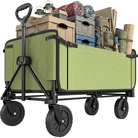 Chariot jardin pliable 130 L chariot transport sac amovible poignée télescopique rotative 90 x 50 x 60 cm noir