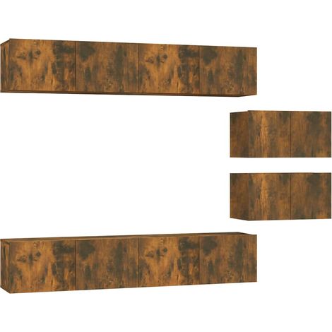 Maison Exclusive - Set de muebles de TV 6 pzas madera contrachapa (1/5)