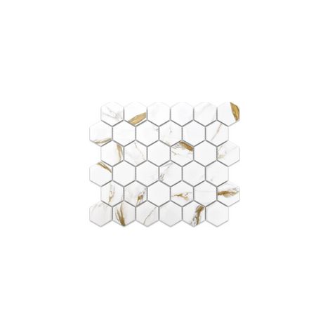 Mosaico in ceramica su rete per bagno o cucina 32.3cm x 27.7cm - Gold Honey (1/5)