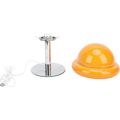 Lampe de table champignon mignonne 3 couleurs à intensité variable, économie d'énergie, lumière ambiante pour décoration de chevet, orange