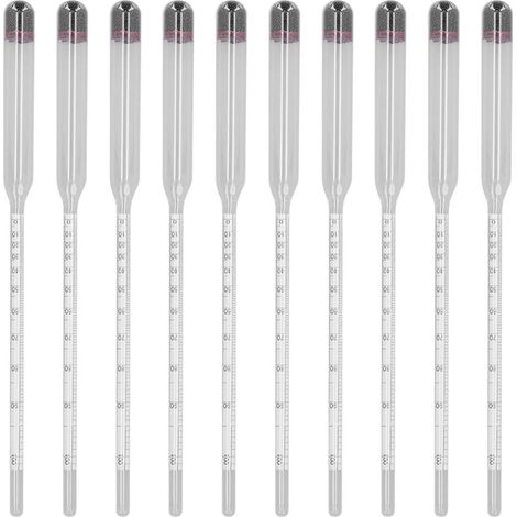 10-teiliges Glas-Hydrometer-Set, Bier- und Weintester, Messwerkzeug, Heimbrau-Set, 0–100 °C (1/5)