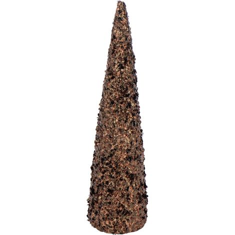 Déco Cône de Noël "Sequins" 56cm Marron (1/2)