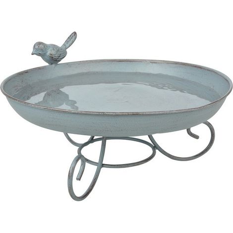 bain d'oiseaux sur pied en métal