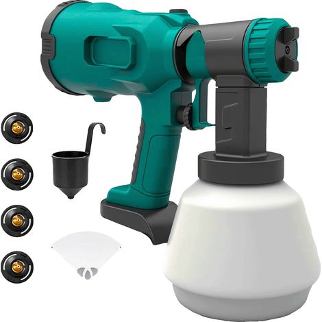 Pulvérisateur de peinture électrique sans fil, 18V, contrôle de débit réglable, design portable, compatible avec batterie PBA 18V, idéal pour les projets de bricolage (1/5)