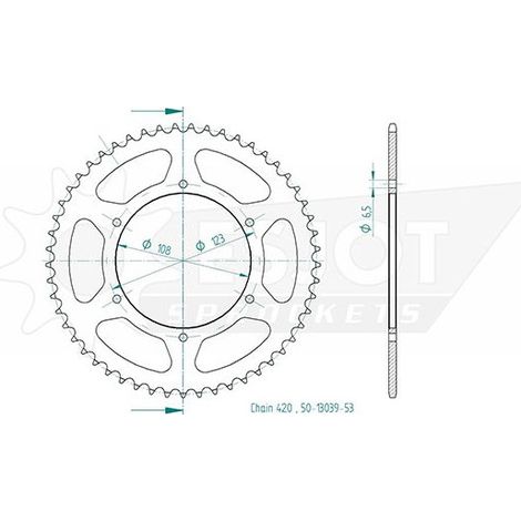Couronne Acier - 420 - 52 Dents - Made in Germany
