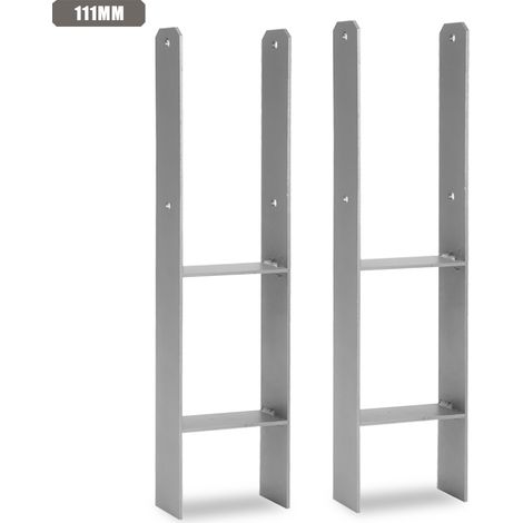 Jiubiaz Pfostenanker für den Außenbereich – extra robust, witterungsbeständig und ideal für Holzpfosten im Garten - 111mm 2x (1/5)