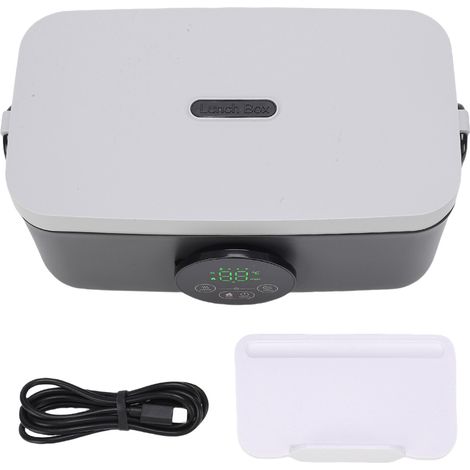 Boîte à déjeuner électrique sans fil 40W, auto-chauffante avec récipient de 1000ml, chauffe-aliments Portable, alimenté par batterie Rechargeable de 16000mAH