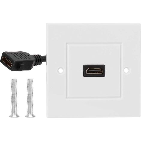 Panneau de Plaque Murale HDMI avec câble pour bâtiment de Bureau hôtelier Blanc avec vis. (1/5)