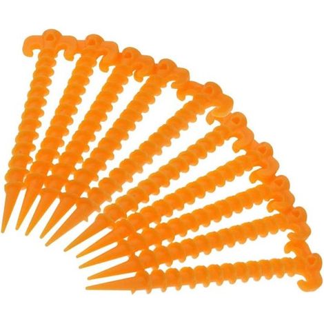 Allecto - Picchetti a spirale per tenda - Plastica leggera - Campeggio sicuro - 10 pezzi - Ideali per tende gonfiabili - Robusti e affidabili - Adatti per... (1/5)