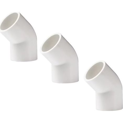 Raccord Coudé 45 °, PVC, Eau Alimentation Tuyau Raccords Adaptateur Connecteur, Ø40 mm, 3 pièces (1/5)