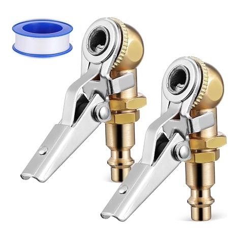 Mandril neumático de 2 piezas para inflar neumáticos, adaptador de válvula para automóviles, fácil conexión y durabilidad garantizada. (1/3)
