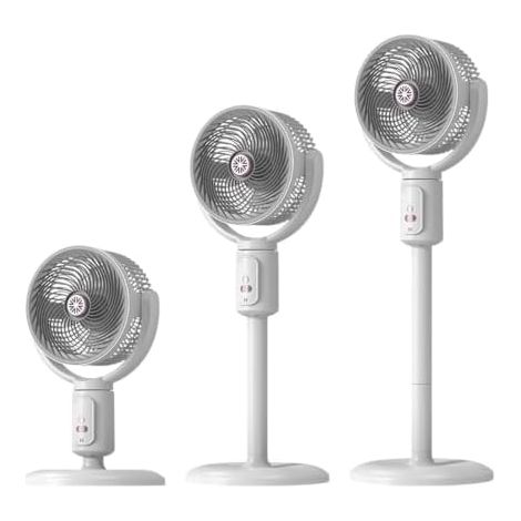 Ventilateur Colonne D'Intérieur,Appareil De Ventilation 5 Vitesses Avec Minuterie - Circulateur D'Air Sur Pied Oscillant Hauteur Réglable Rechargeable Type-C - Pour Bureau, Cuisine, Dortoir, Salon, Ap (1/5)