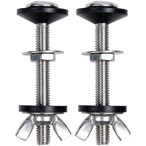 Vis Pour Cuve De Toilette - Inox 304 + Joint Caoutchouc POM - 80 mm - Argent Et Noir - Lot De 2 (1/5)