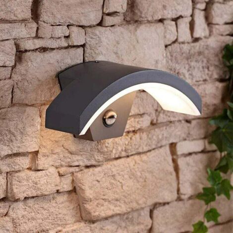 U-shaped outdoor wall light (Black, 17W, with motion detection and warm light, 220V) (1/4)