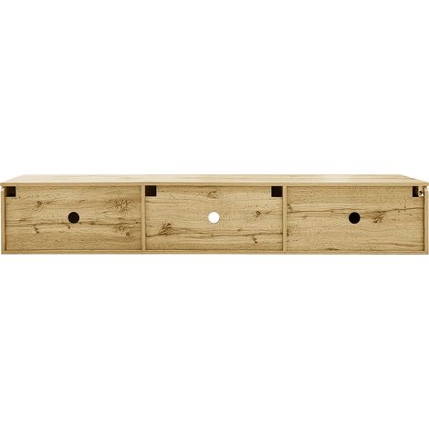 Mueble TV de 180 cm con acabado brillo y LED de 16 colores, montaje en pared (1/5)
