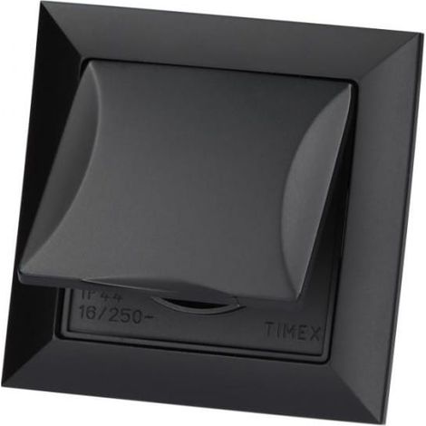 Unterputzsteckdose mit Schutzart IP44, schwarze Felder, 33209