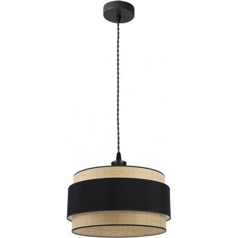 Kandy Suspension 1xe27 Naturel/noir Regx40x40 cm